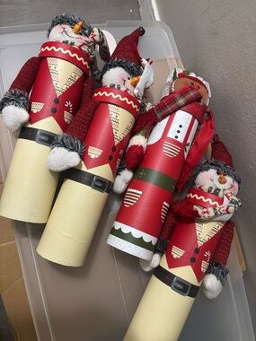Festive Red Nutcracker-Style Snowman